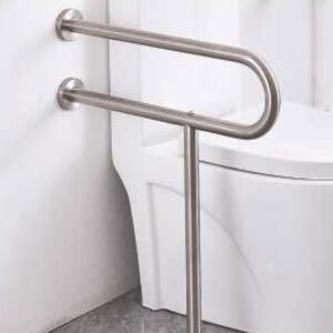 Floor Grab Bar with Support Arm